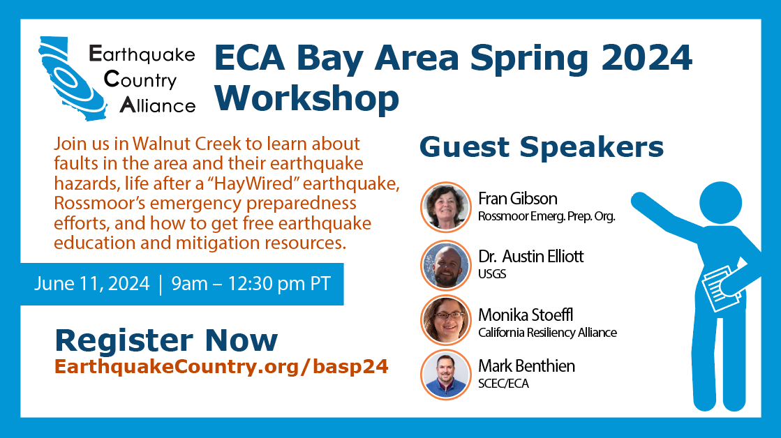 Event graphic for ECA Bay Area Spring 2024 Workshop with list of guest speakers